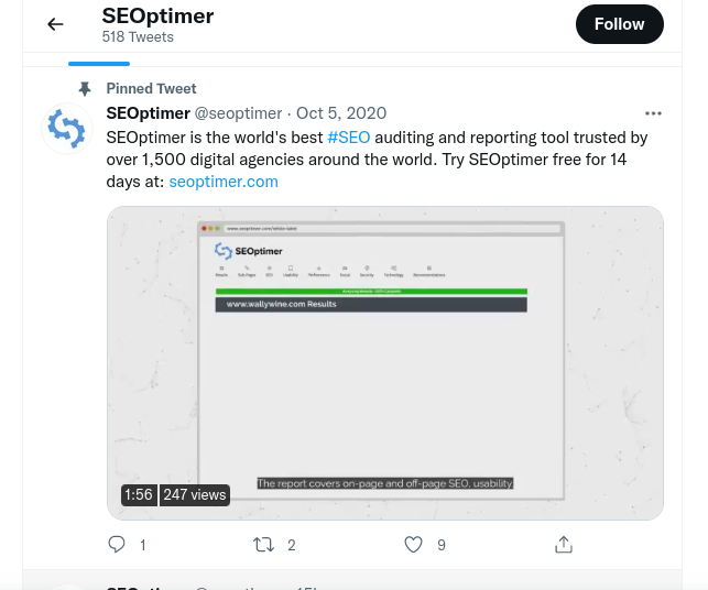 SEOptimer Twitter